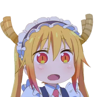 👀 Tohru Miss Kobayashi's Dragon Maid Anime, Dragon, Maid, Kawaii, Mignon whatsapp sticker