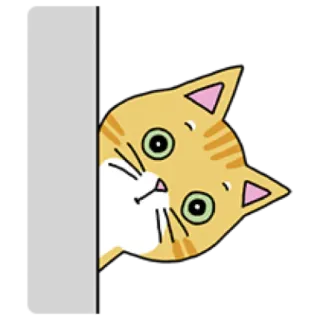 🐈 cat, animal, sticker, peeking, orange cat telegram sticker
