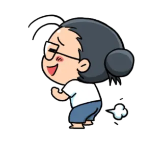 💨 卡通, 女人, 放屁, 搞笑, 插图 telegram sticker