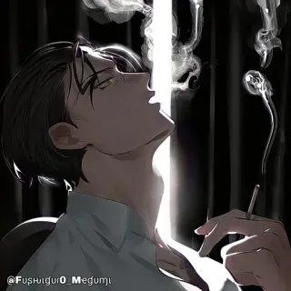 🚬 @Fushiguro_Megumi Anime, Cigarrillo, Fumar, Arte, Ilustración whatsapp sticker