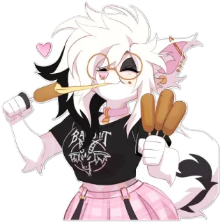 🌽 BAPHOMET furry, anthropomorphic, corndog, baphomet, goth, anime, sticker, cute whatsapp sticker