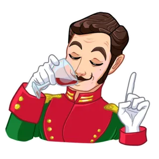 🥴 uomo, vino, bere, baffi, uniforme, abito telegram sticker