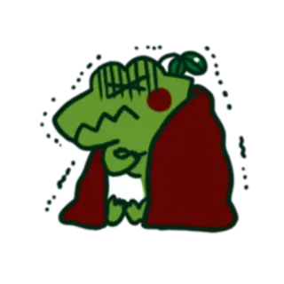 😵 cá sấu, động vật, hoạt hình, nhân vật, dễ thương, hình minh họa telegram sticker