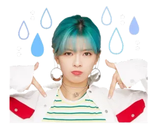 👎 mulher, expressão, feminino, pessoa, retrato, cabelo azul whatsapp sticker