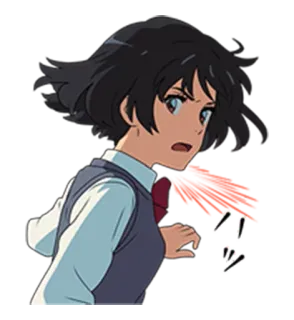 😦 ハッ anime, girl, shocked, emotion, japanese telegram sticker