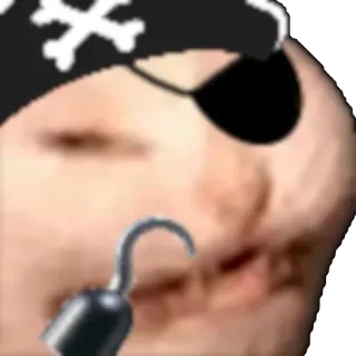 ☠️ pirata, uncino, benda sull'occhio, fascia, teschio, ossa incrociate telegram sticker