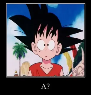 🤨 Goku Dragon Ball A? 손오공, 드래곤볼, 애니메이션, 만화, 질문, 캐릭터 telegram sticker