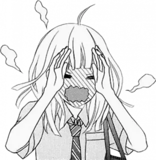 😳 anime, manga, school girl, frustrated, stress, nervous telegram sticker