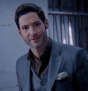 😄 Lucifer tv show, devil, suit, tom ellis, demon telegram sticker