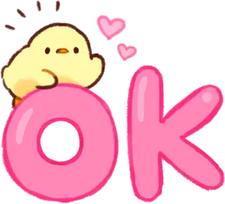 👌 OK ok, setuju, hati, imut, burung, kuning telegram sticker