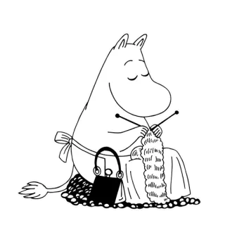 👵 Moomin Mumin, stricken, süß, Cartoon, Illustration whatsapp sticker