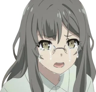 😭 Anime, Weinend, Traurig, Mädchen, Tränen telegram sticker