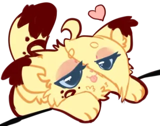 👀 cartoon, cat, animal, cute, love, heart telegram sticker
