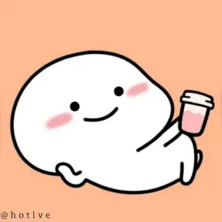 😎 @hotlve cute, character, drink, cartoon telegram sticker