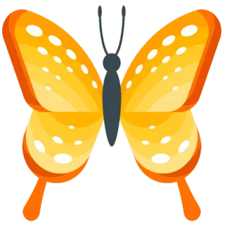 😀 бабочка, насекомое, природа, оранжевый, желтый, крылья, летающий telegram sticker