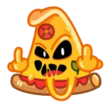 🖕 pizza, jari tengah, ofensif, makanan, stiker, kartun telegram sticker
