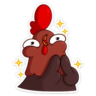 ☺️ chicken, bird, animal, cartoon, sparkle, funny, goofy telegram sticker