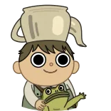 👋 Wirt Over the Garden Wall 만화, 오버 더 가든 월, 워트, 개구리, 애니메이션 telegram sticker