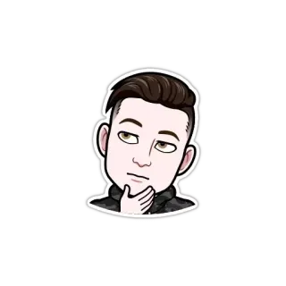 🤔 Cartone animato, Pensando, Riflettendo, Bitmoji telegram sticker