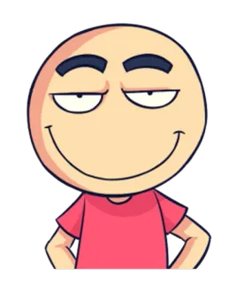 🙂 Desenho animado, Sorriso irônico, Personagem, Engraçado, Expressão telegram sticker