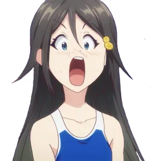 😱 anime, scioccato, sorpresa, ragazza, bocca aperta telegram sticker