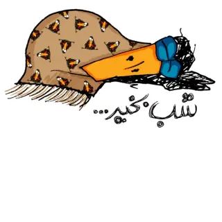 😴 شب بخیر good night, sleeping, duck, cartoon, persian, bedtime, rest telegram sticker