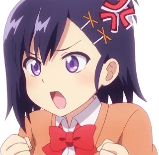 💢 anime, angry, cartoon, girl, cute, manga, annoyed telegram sticker