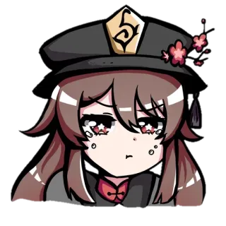 🌸 Hu Tao Genshin Impact Anime, Ragazza, Carina, Triste, Genshin Impact telegram sticker