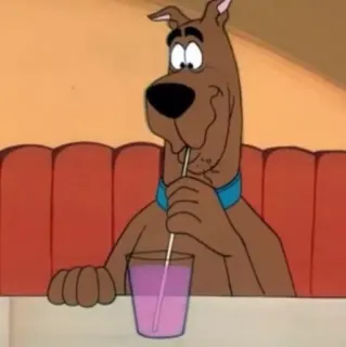 🐶 Scooby-Doo dog, cartoon, drinking, scooby doo telegram sticker