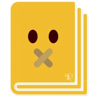 📔 libro, boca cerrada, silencio, secreto, censura telegram sticker