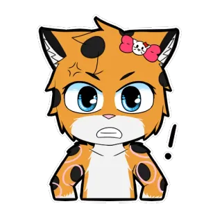 😡 Katze, Tier, Aufkleber, Cartoon, Wütend, Ausrufezeichen telegram sticker
