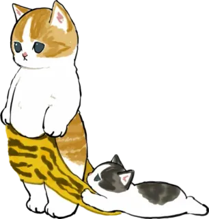 🩲 cat, kitten, playful, cute, cartoon telegram sticker
