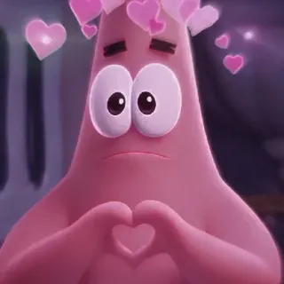 🏃 Patrick Star Spongebob Squarepants Desenho animado, Patrick, Amor, Coração, Fofo, Personagem whatsapp sticker