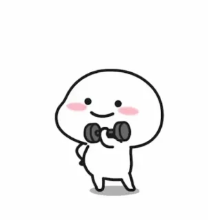 ✨ exercício, pesos, fofo, fitness, desenho animado, halter, treino telegram sticker