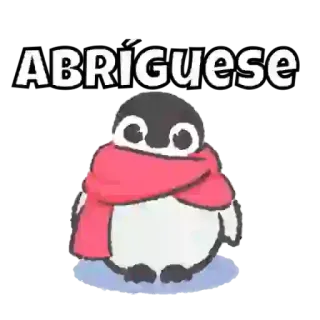 😶 ABRÍGUESE Pinguin, Schal, Winter, kalt, süß, Cartoon whatsapp sticker