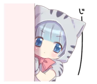 😒 Anime, Chibi, Słodkie, Kocie uszy, Kawaii telegram sticker