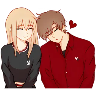 😴 пара, любовь, романтика, мультфильм, отношения, сердце, милый telegram sticker