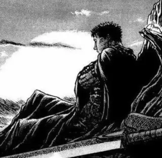 🖤 Guts Berserk Anime, Manga, Berserk, Guts, Zwaard, Fantasy, Dark fantasy telegram sticker