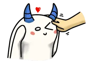 ☺️ cartoon, cute, monster, heart, horns, pet telegram sticker