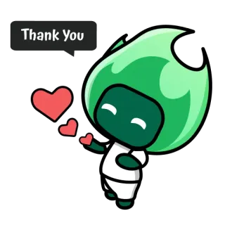 🙏 Thank You obrigado, gratidão, corações, desenho animado, fofo, adesivo whatsapp sticker