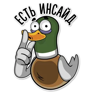 🤫 ЕСТЬ ИНСАЙД kaczka, kreskówka, suchar, humor, śmieszne, cisza, cicho telegram sticker