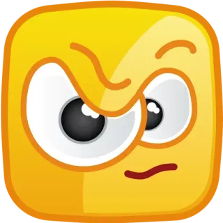 😡 Emoji, Enojado, Expresión, Cara, Dibujo animado, Cuadrado, Amarillo whatsapp sticker
