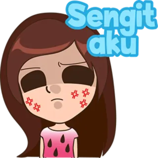 😞 Sengit aku Desenho animado, Menina, Brava, Irritada, Chateada telegram sticker