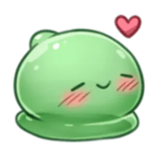 😍 слайм, милый, сердце, зеленый, капля, мультик telegram sticker