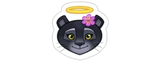 😇 kartun, kucing, malaikat, binatang, bunga telegram sticker