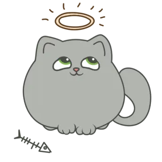 😇 고양이, 후광, 천사, 귀여운, 새끼 고양이, 애완 동물, 동물 telegram sticker