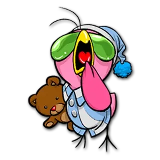 😪 sticker, vogel, sonnenbrille, teddybär, cartoon, süß telegram sticker