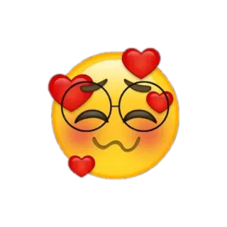 🥰 emoji, heart, love, glasses, smile, face telegram sticker