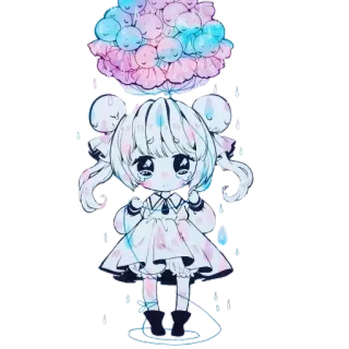 😰 アニメ, 女の子, 可愛い, パステル, イラスト, キャラクター telegram sticker