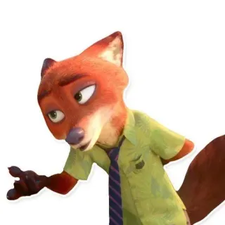 🦊 Nick Wilde Zootopia Nick Wilde, Zoomania, Fuchs, Cartoon, Disney, Animation telegram sticker